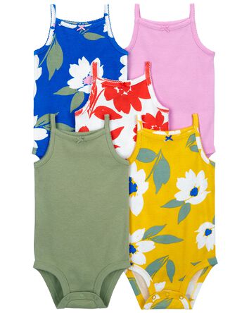 Baby 5-Pack Floral Tank Bodysuits