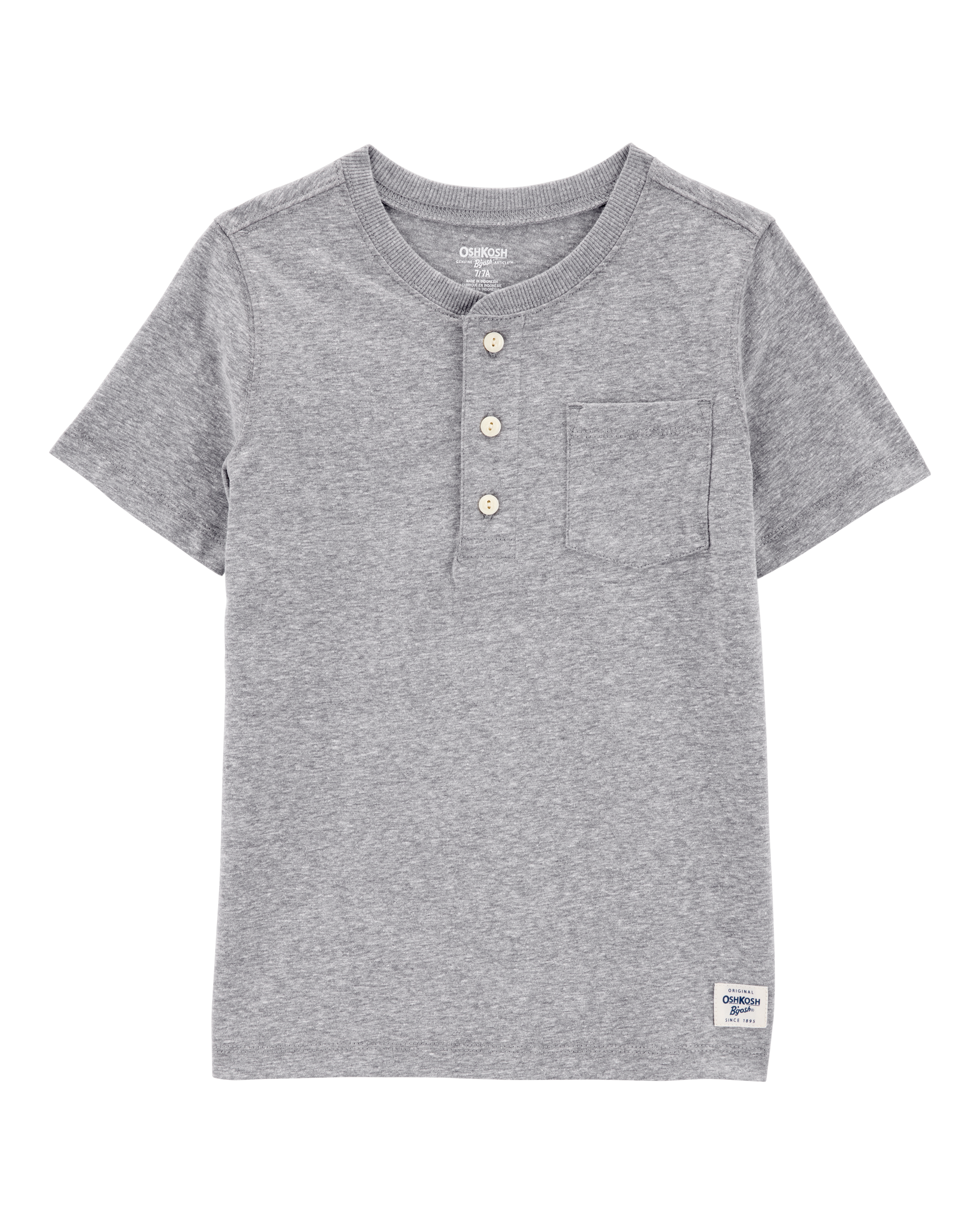 Kid Henley Short-Sleeve Shirt - Grey