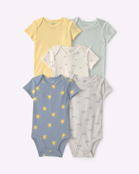 baby 5-pack 'my little sunshine' sun striped multipack bodysuits