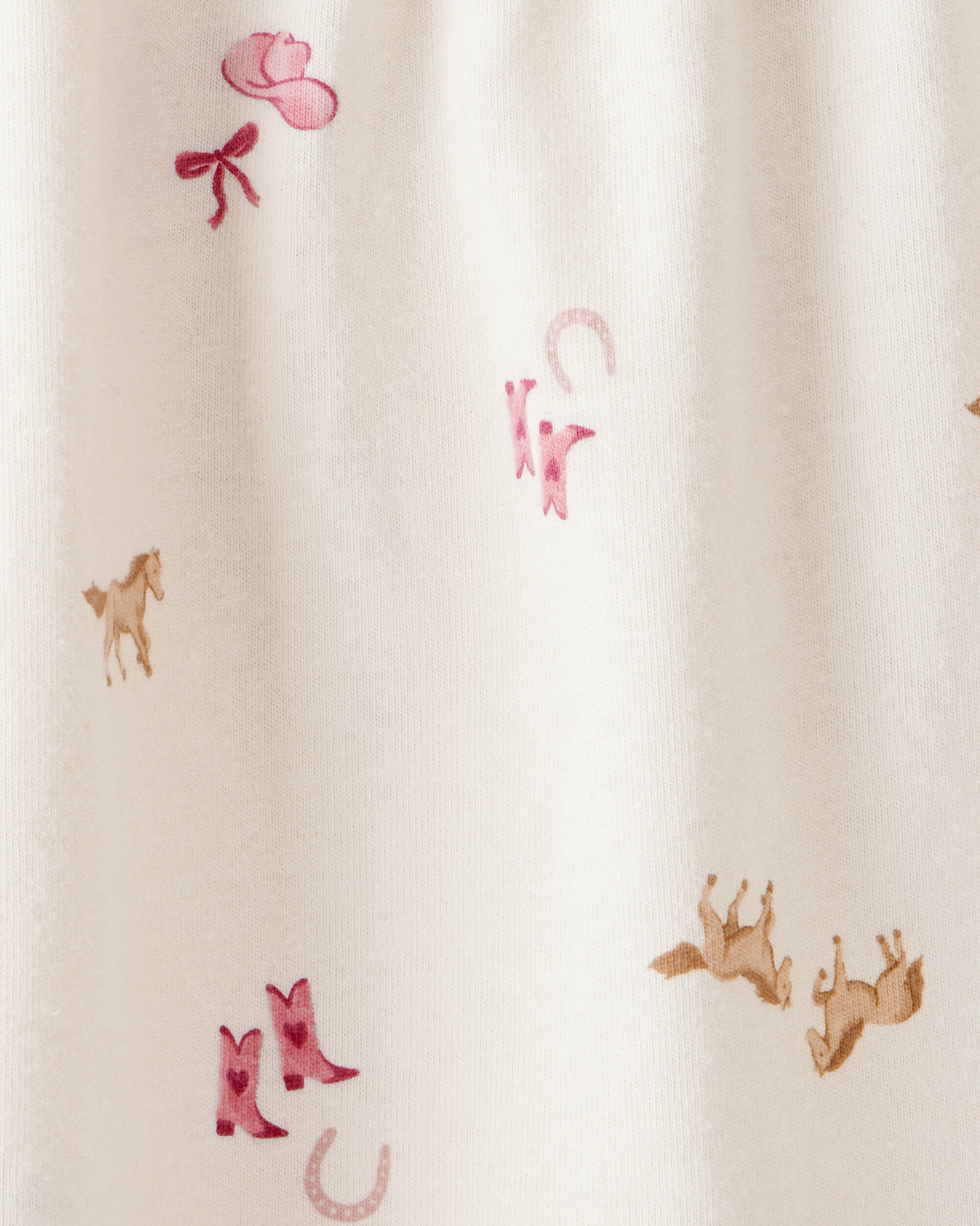 Baby Girl Cowgirl Print Short-Sleeve Top - Cream