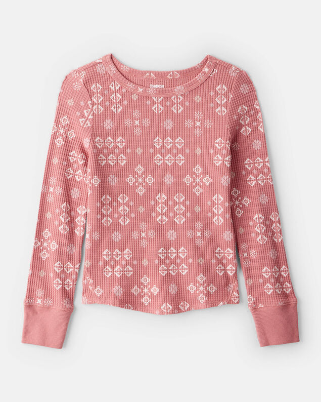 Kid Hannukah Print 100% Cotton Long-Sleeve Snug Fit 2-Piece Pajamas - White