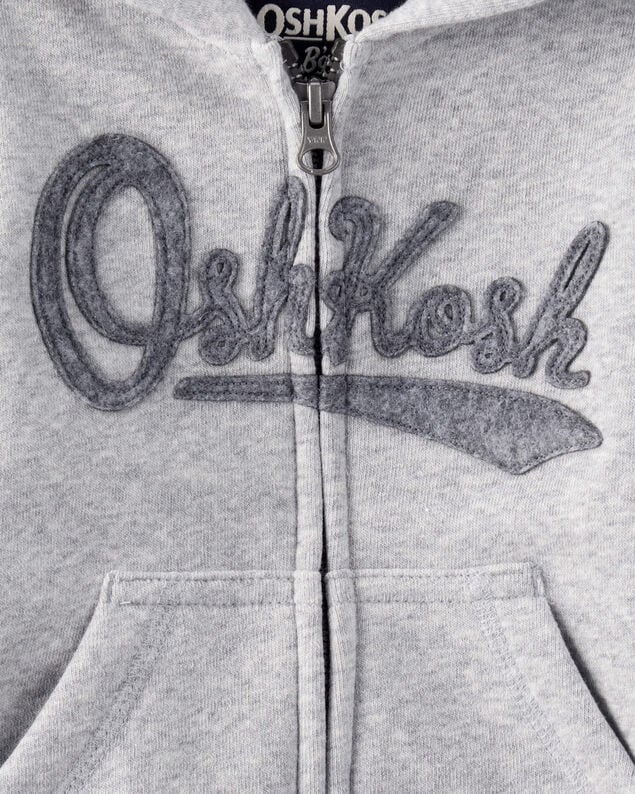 Product image 2 of Baby Boy OshKosh Fleece  Logo Zip Jacket - Grey