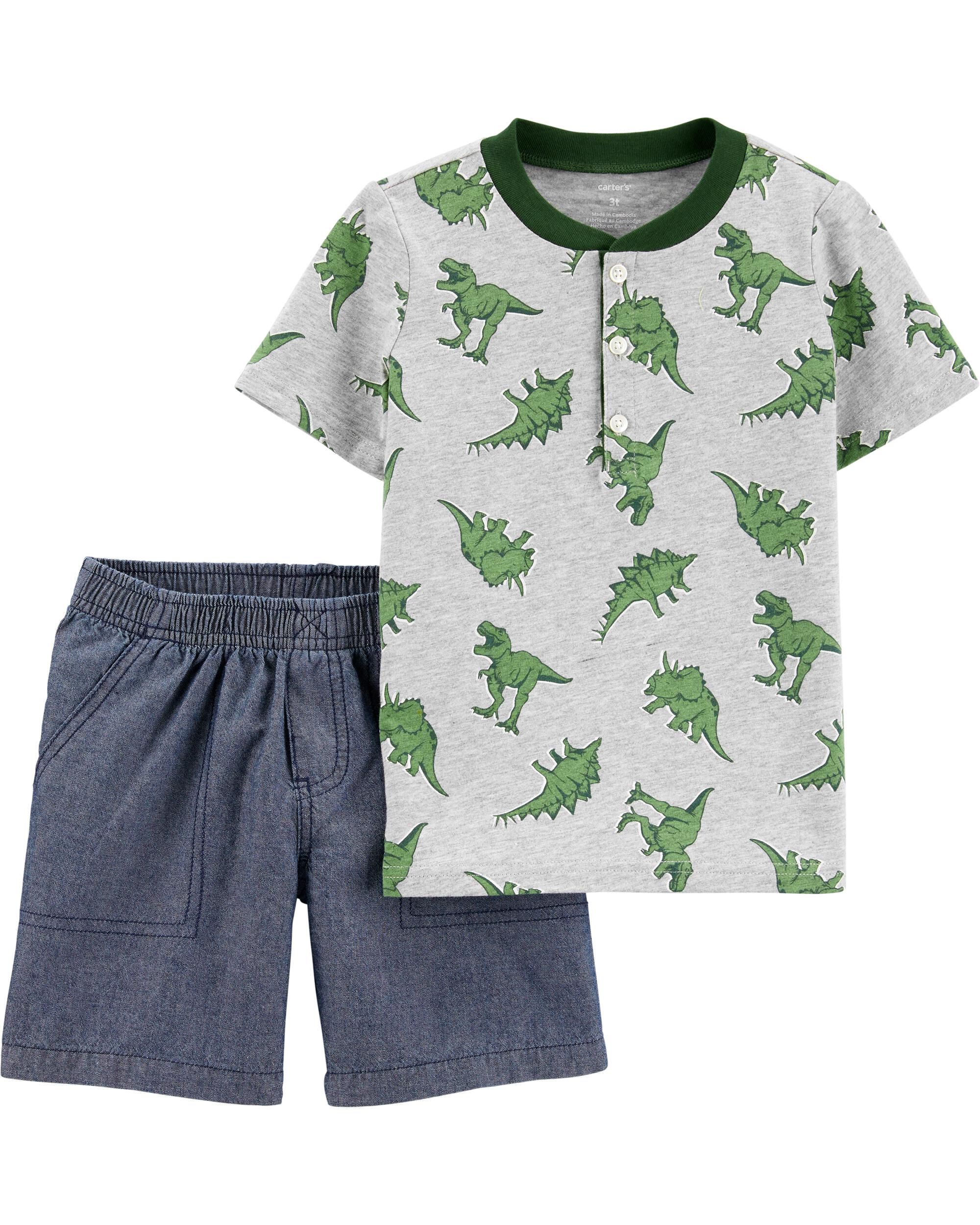 6M Carter/'s 2 Pcs Set Raccoon Layered Top /& Pants Baby Boys 3M