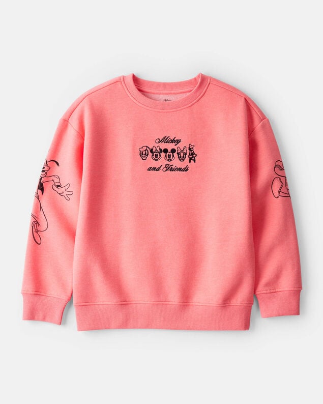 Product image 1 of Girls Disney© Mickey Mouse Long-Sleeve Pullover Sweatshirt - Pink