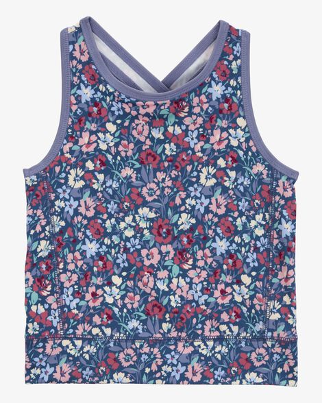  Product image 1 of Kid Floral Print Active Criss-Cross Tank