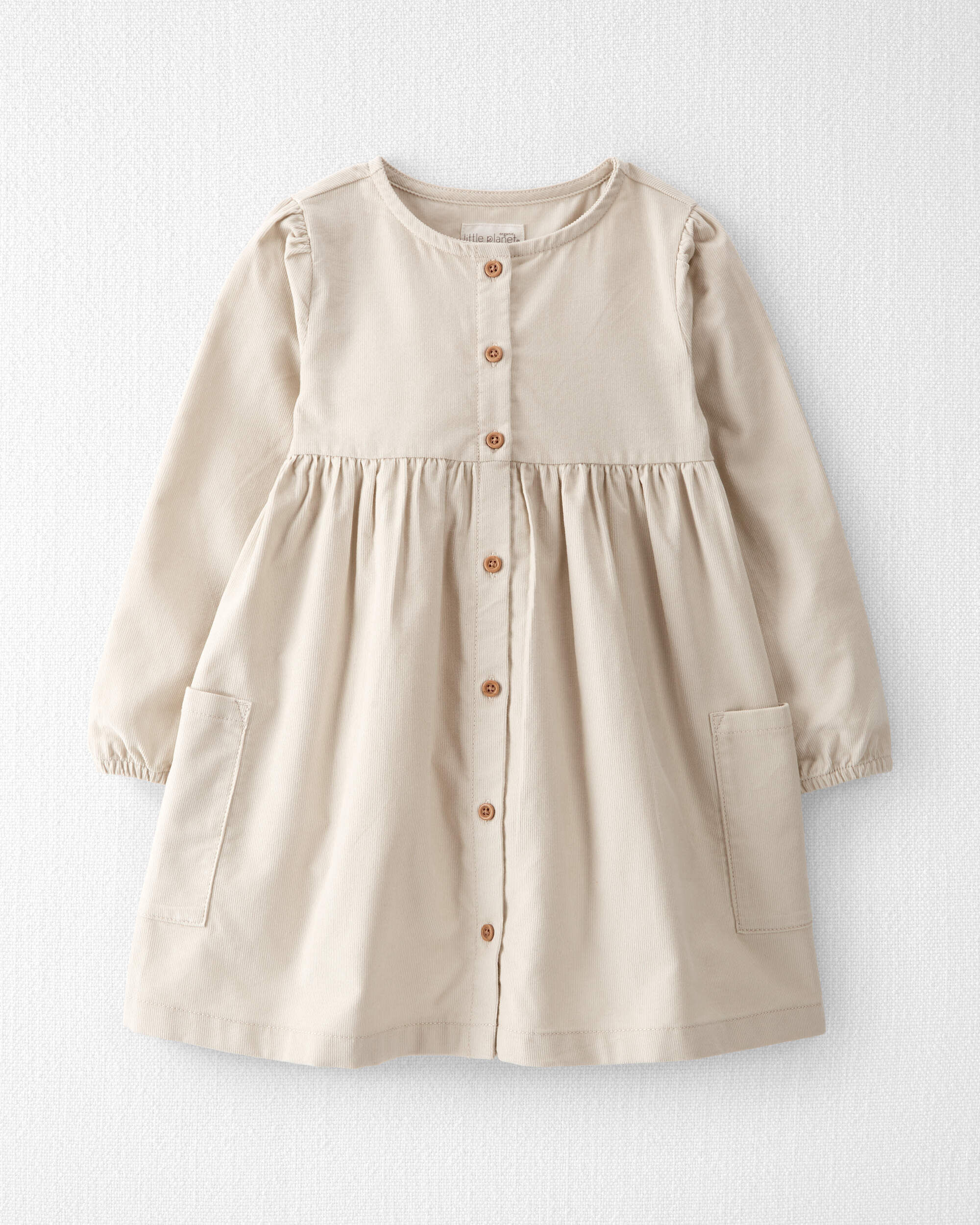 Toddler Organic Cotton Corduroy Button-Front Dress - Little