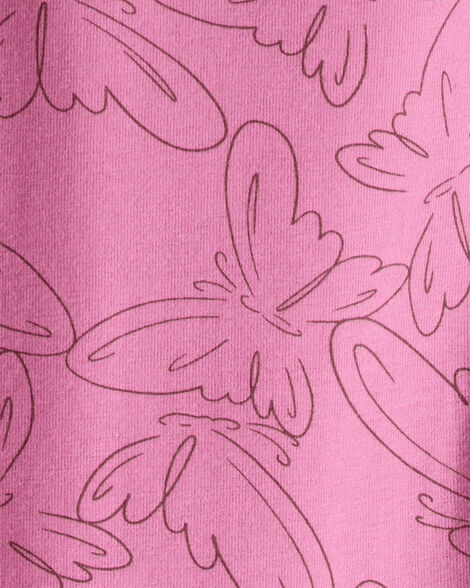 Product image 3 of Girls Butterfly Print Cotton Pull-On Stretch Leggings - Pink