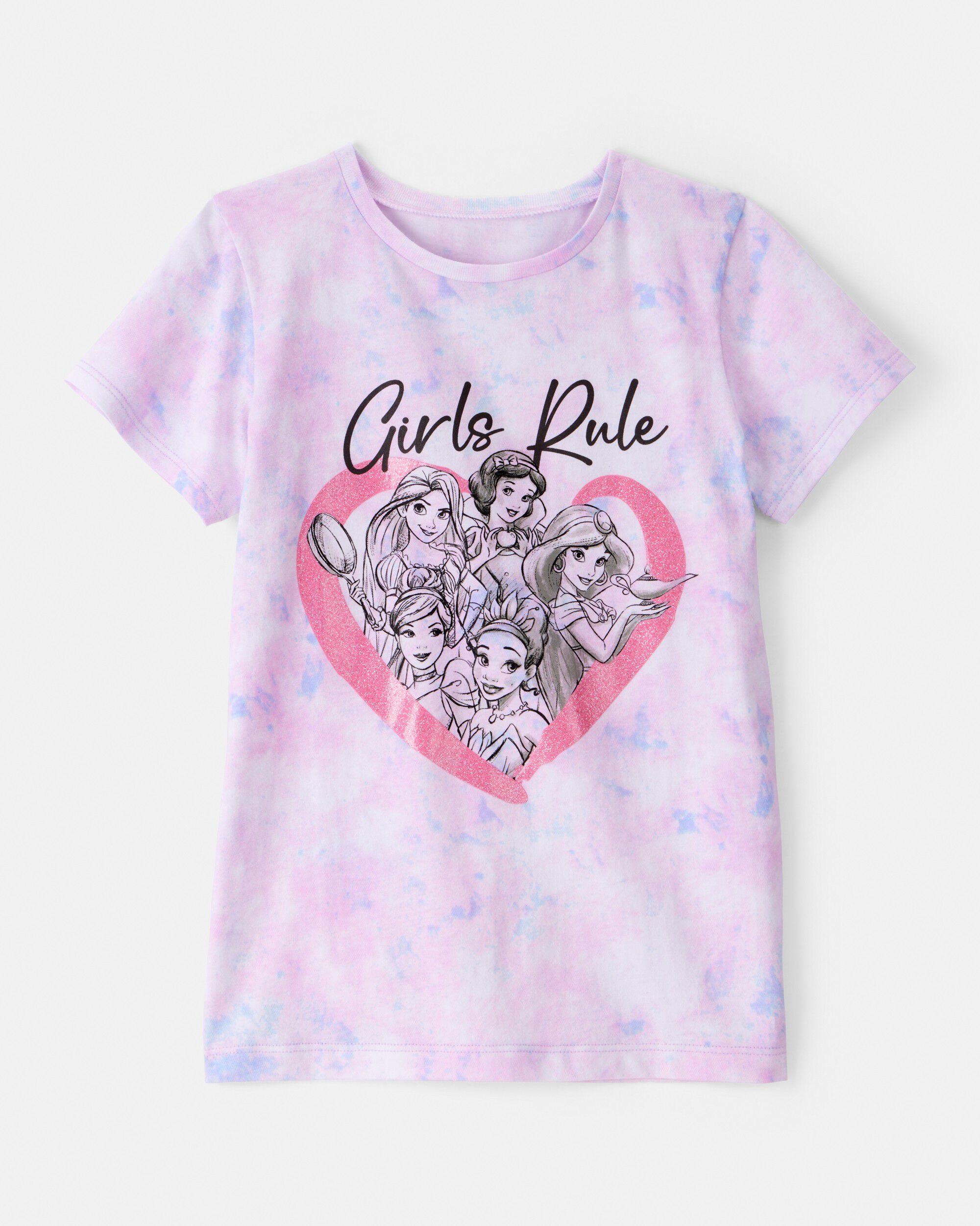 Carters girls disney princess girls rule tie-dye short-sleeve graphic tee - purplepink 10 Multi 10$
