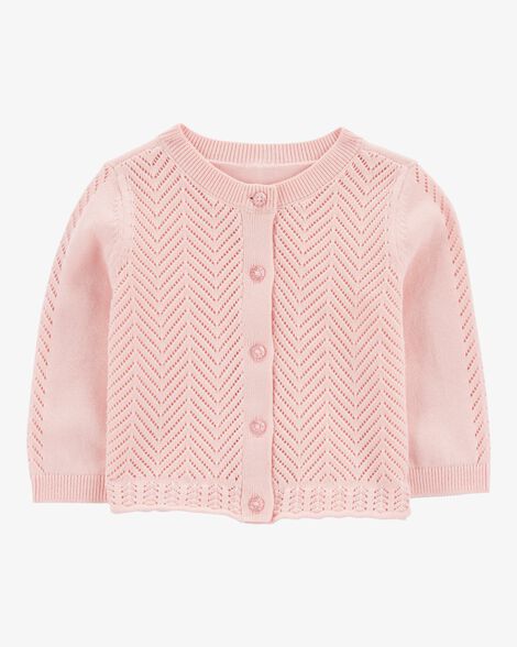  Product image 1 of Baby Pointelle Button-Front Sweater Knit Cardigan