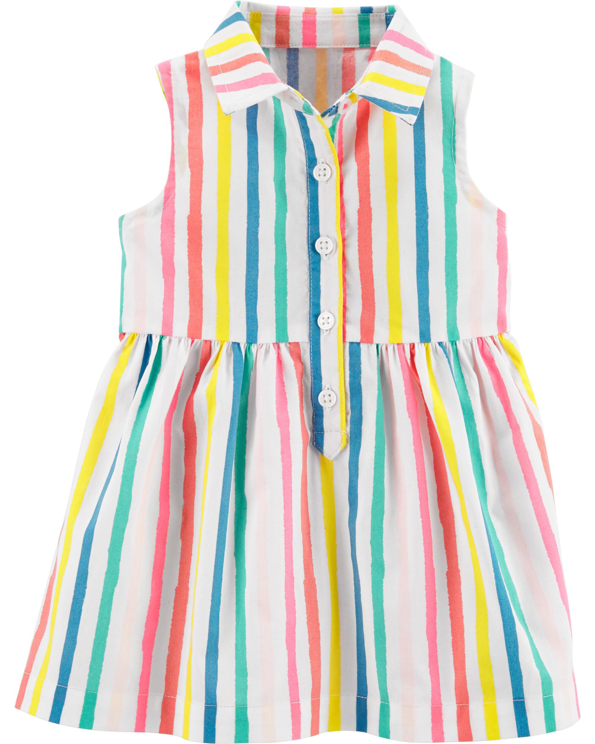 carters striped shirt dress