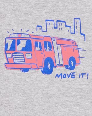 Product image 2 of Toddler Firetruck Short-Sleeve Graphic Tee - Grey