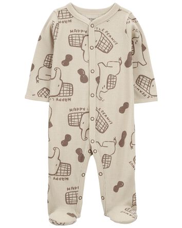 Baby Elephant Snap-Up Thermal Sleep & Play Pajamas