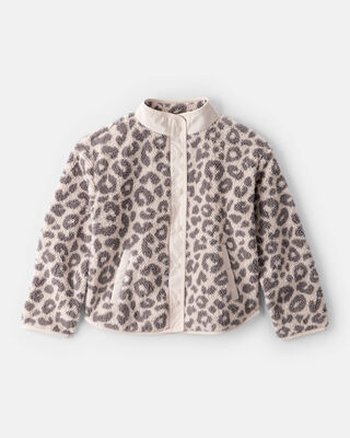 Girls Long-Sleeve Sherpa Jacket - Blue