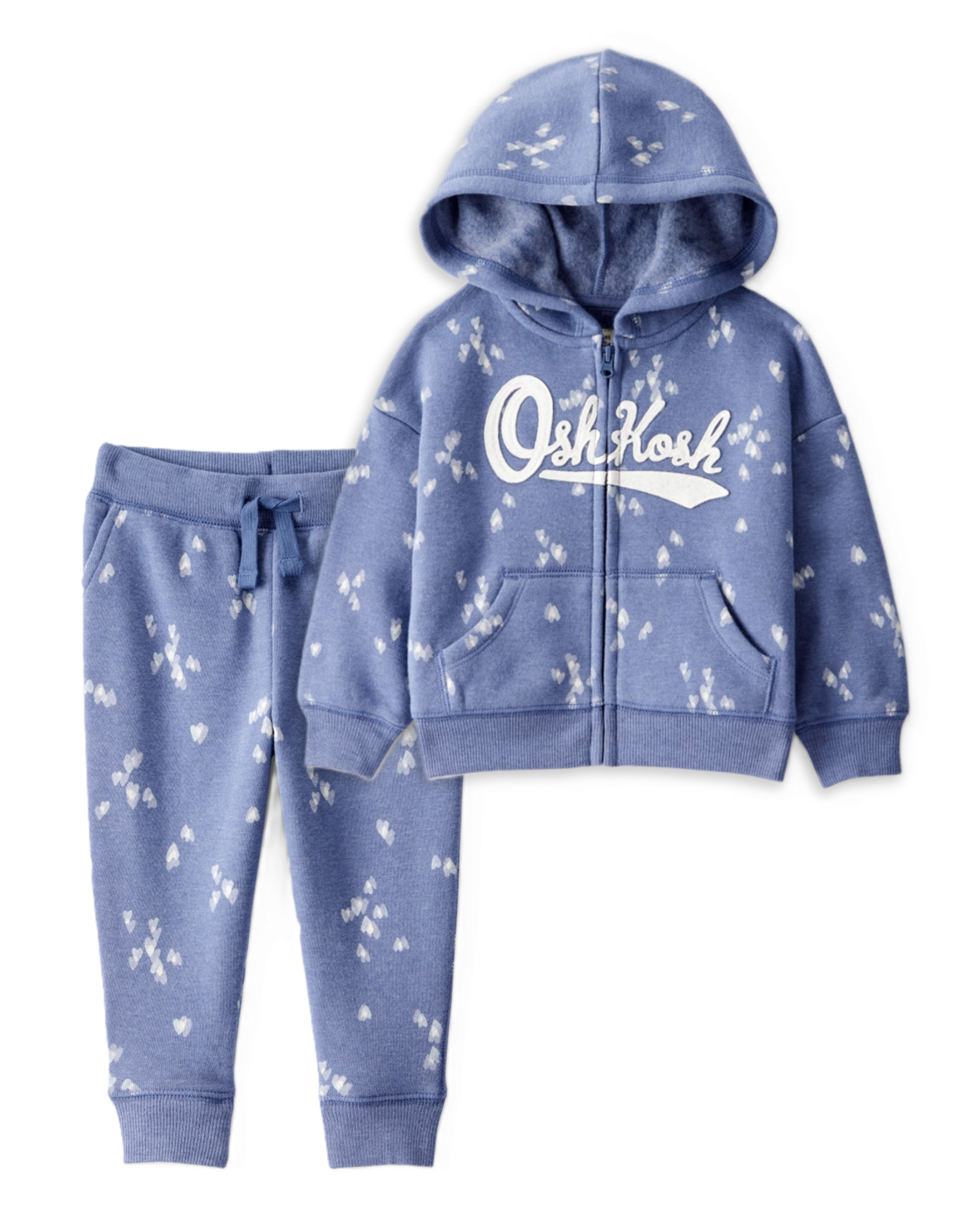 Baby Girl 2-Piece DayDream Fleece Heart Fleece Jacket & Joggers Set - Blue