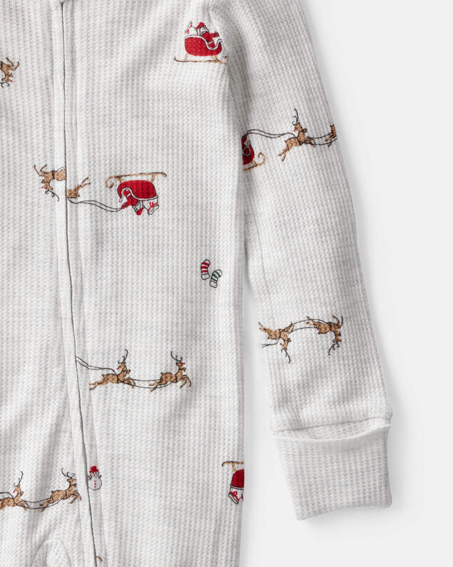 Product image 2 of Baby Santa Print PurelySoft Long-Sleeve Sleep & Play Pajamas - Grey