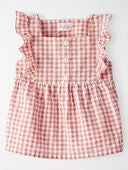 Pink Gingham - Toddler Gingham Top Made With Organic Cotton, Selected