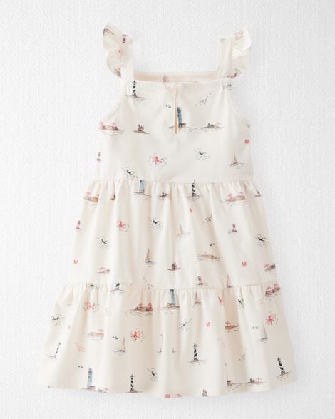 Product image 2 of Toddler Organic Cotton Dress in Coastal Vacation Print