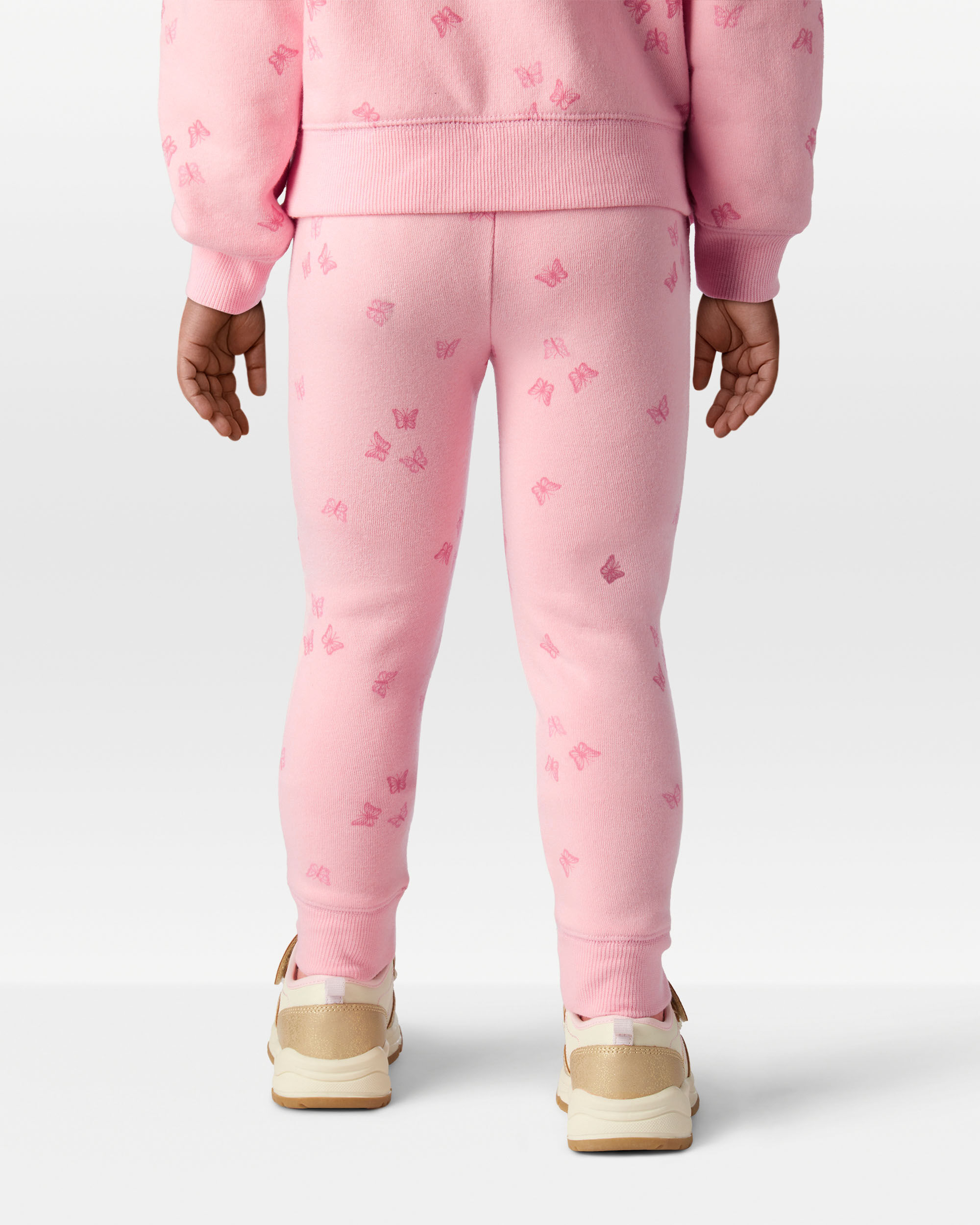 BABYMONSTER ジップアップセット　Ladies Toddler Girl 2-Piece Butterfly Print Logo Zip Jacket