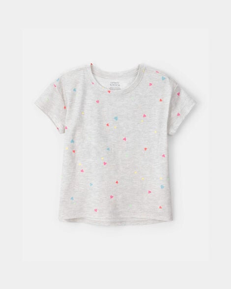 girls heart top - grey