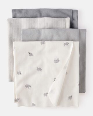 Baby 2-Pack Waffle Knit Blankets - Grey/Navy
