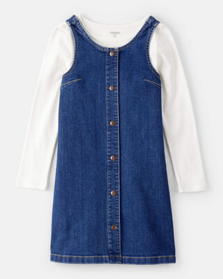 Product image 1 of Girls 2-Piece Denim Long-Sleeve Dress Set 