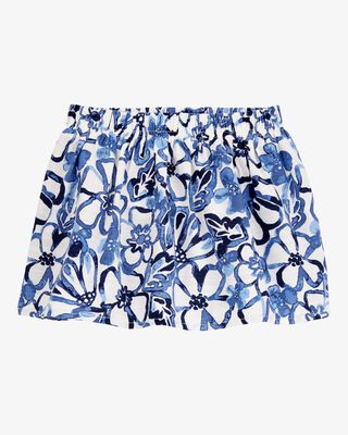 Product image 1 of Baby Floral Linen Look-alike Pull-On Skort - Blue