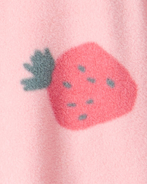  Product image 2 of Baby 1-Piece Strawberry Fleece Footie Pajamas - Pink