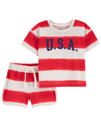 Baby 2-Piece USA Striped Outfit Set