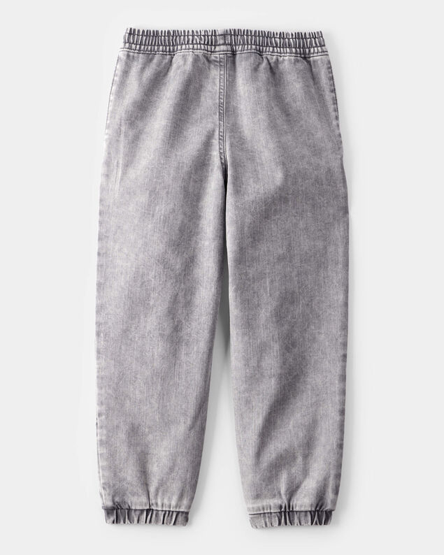 Product image 2 of Kid Tapered Iconic Denim Drawstring Joggers -  Volcano Wash