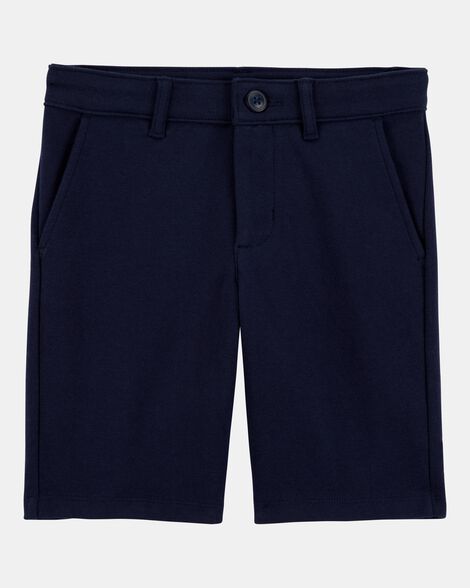 Kid Ponte Knit Uniform Pants - Navy