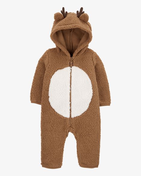  Product image 1 of Baby Reindeer Hooded Sherpa Jumpsuit