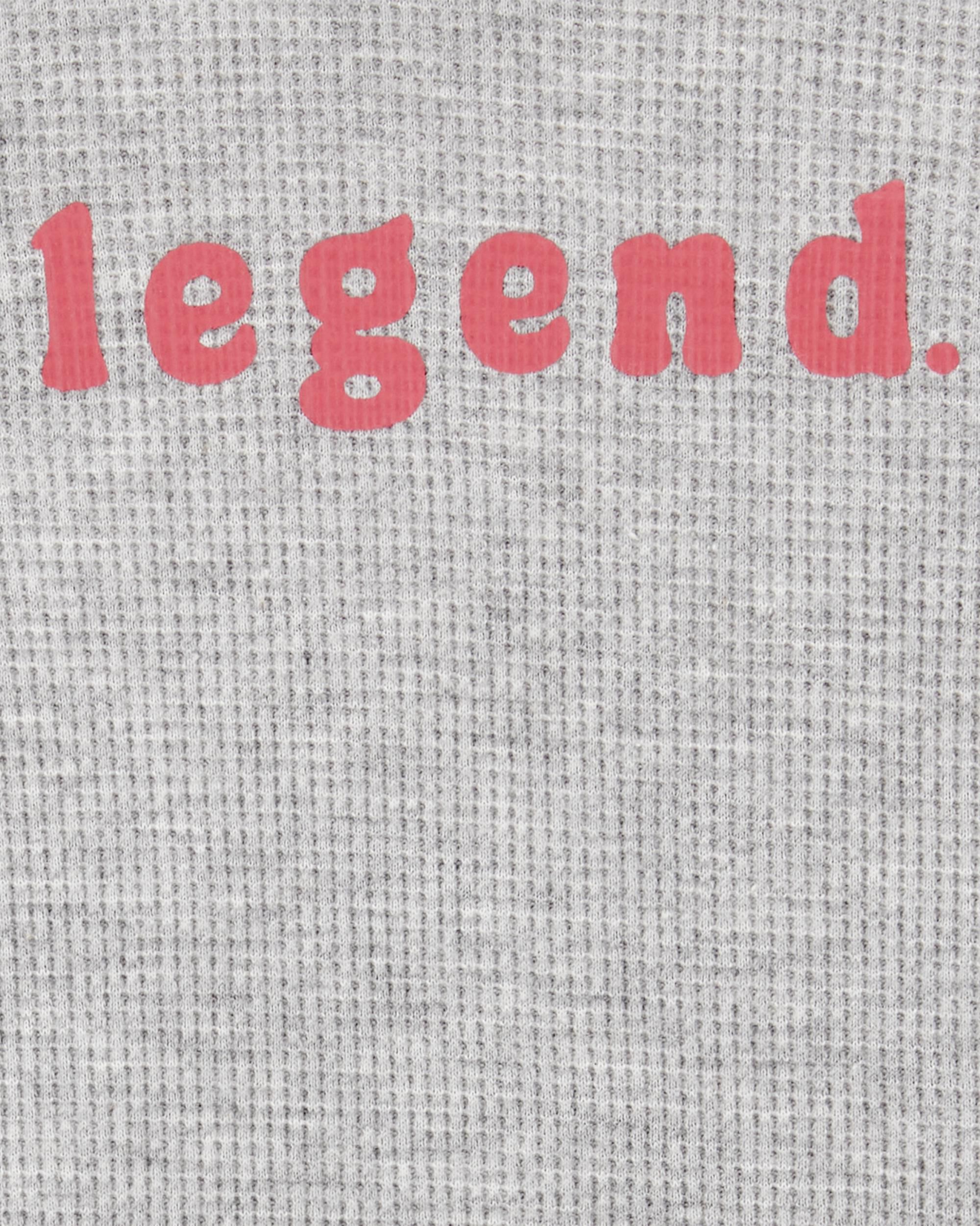Baby 2-Piece Legend Short-Sleeve Waffle Knit Bodysuit & Pant Set - Grey