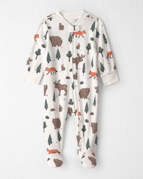 Baby Organic Cotton Sleep & Play Pajamas in Woodland Creatures