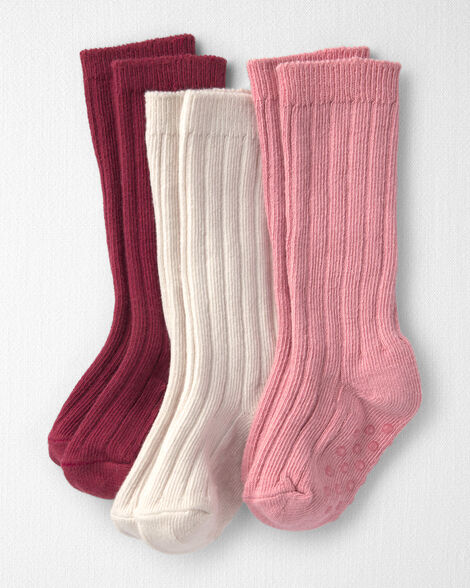 Baby 3-Pack No-Slip Knee-High Socks Made with Organic Cotton