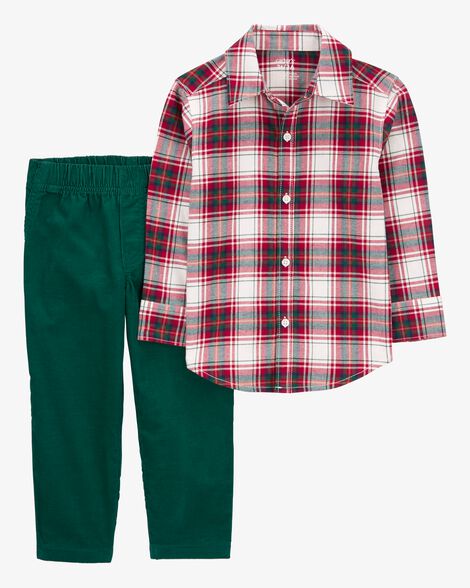 Product image 1 of Toddler 2-Piece Plaid Button-Down & Pull-On Corduroy Pant Set