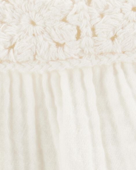  Product image 2 of Toddler Gauze Crotchet Knit Tank - Ivory