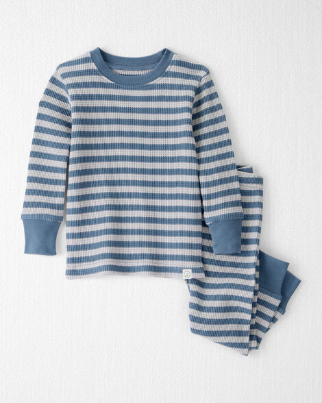 Baby Striped Waffle Knit Pajamas Made with Organic Cotton