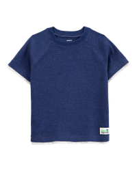 Baby Short-Sleeve Waffle Knit Tee - Navy