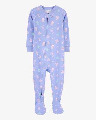 Product image 1 of Toddler 1-Piece Jellyfish 100% Snug Fit Cotton Footie Pajamas - Purple