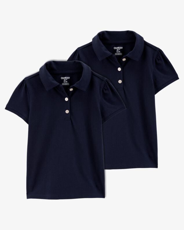 Product image 1 of Toddler 2-Pack Pique Uniform Polo Shirts - Navy