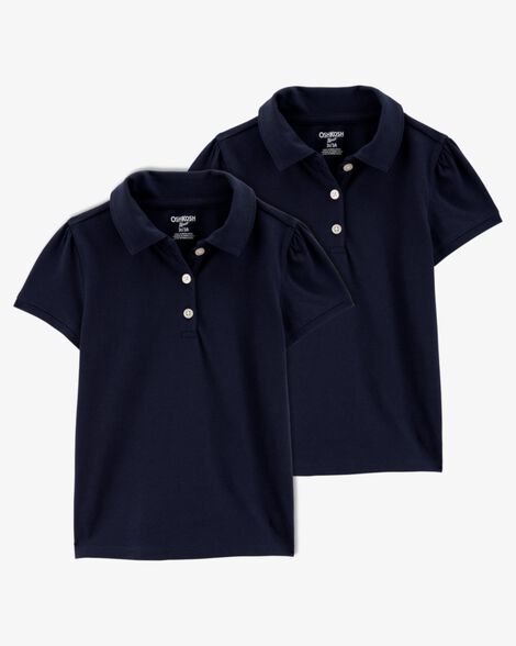 Product image 1 of Toddler 2-Pack Pique Uniform Polo Shirts - Navy