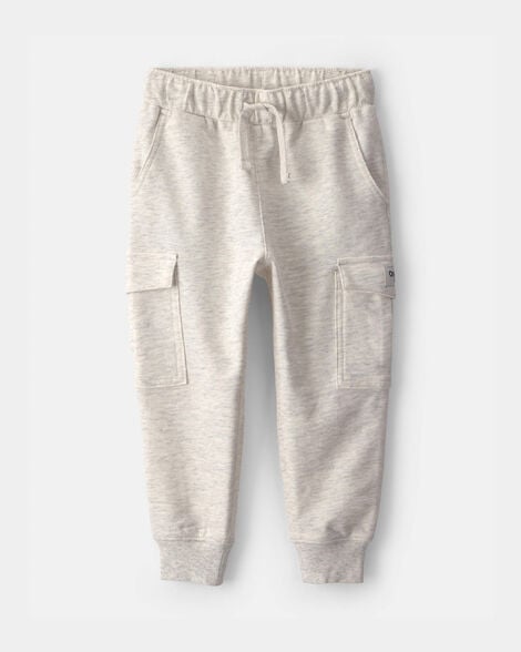 Toddler Boy French Terry Cargo Knit Joggers - Grey
