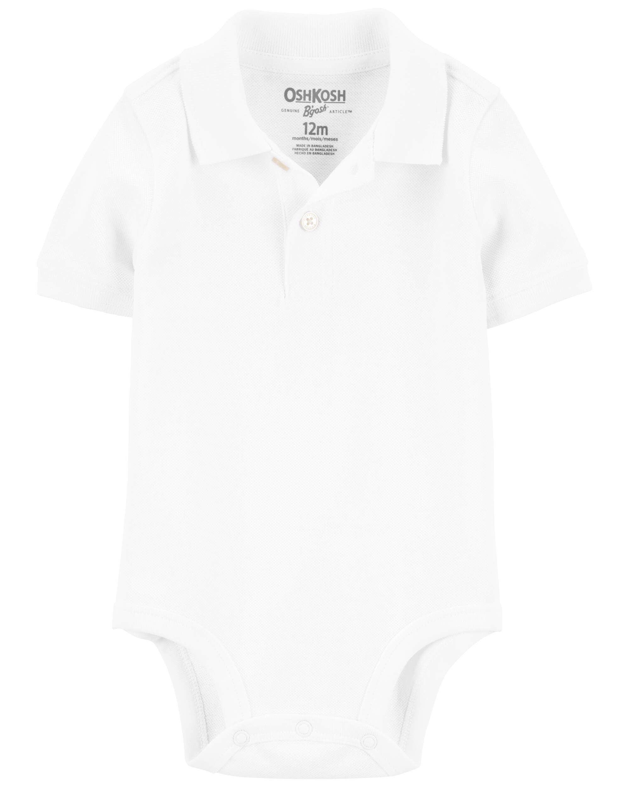 Baby White Pique Polo Bodysuit OshKosh Carter s