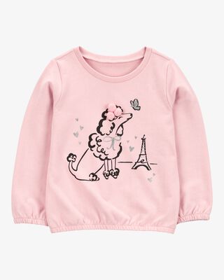 Product image 1 of Toddler Dog Knit Long-Sleeve Fashion Top - Pink