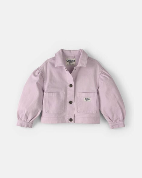 Toddler Girl Twill Bomber Jacket - Purple