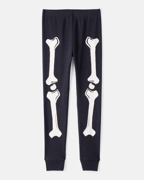  Product image 3 of Kid 2-Piece Glow Halloween Skeleton 100% Snug Fit Cotton Pajamas - Black