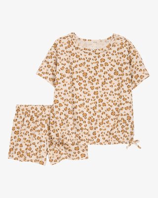 Product image 1 of Toddler 2-Piece Leopard Print Short Set - Brown
