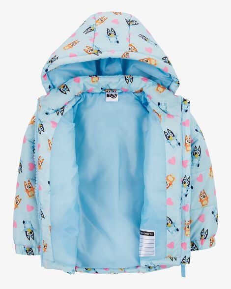Product image 2 of Toddler Bluey Puffer Jacket - Blue