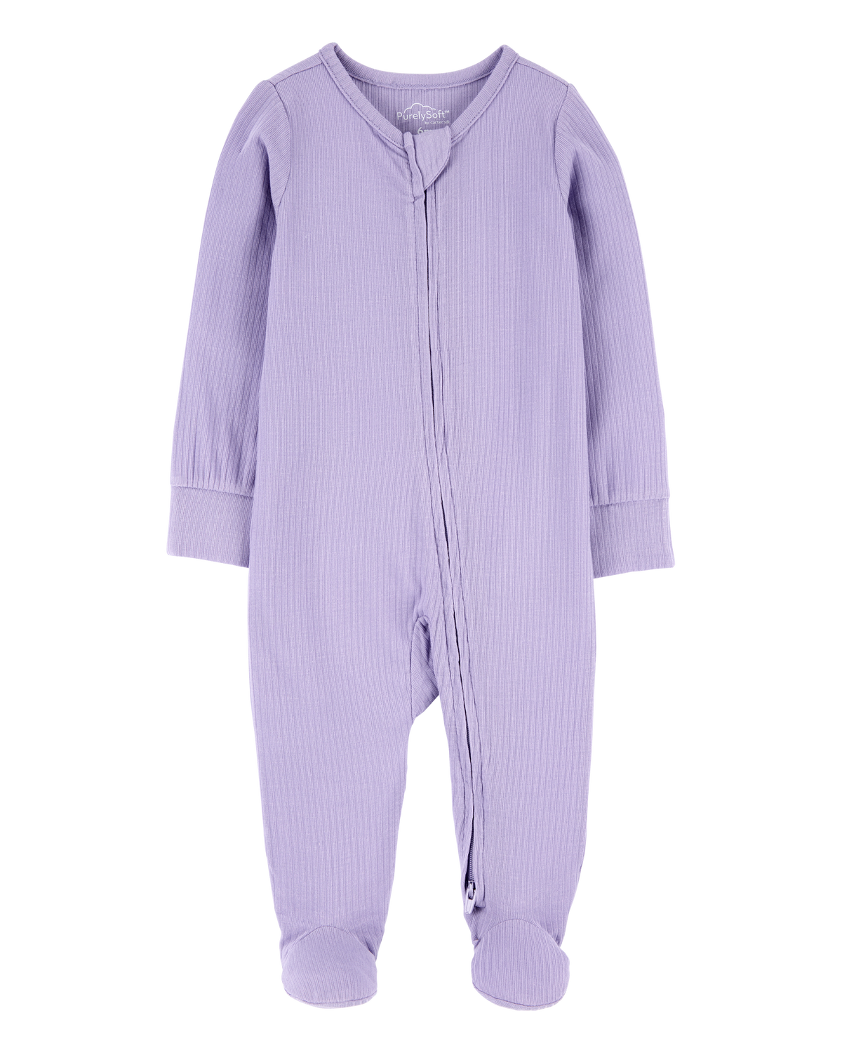 Baby Zip-Up PurelySoft Sleep & Play Pajamas - Purple