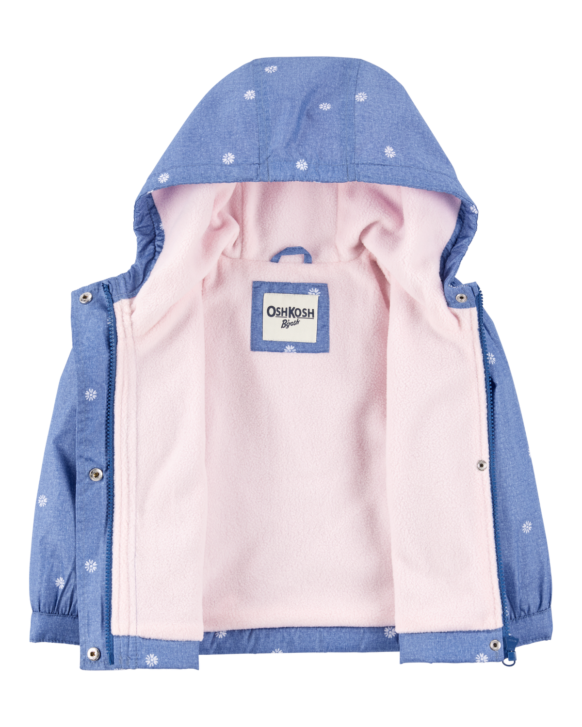 Toddler Girl Daisy-Print Chambray Jacket - Blue - OshKosh
